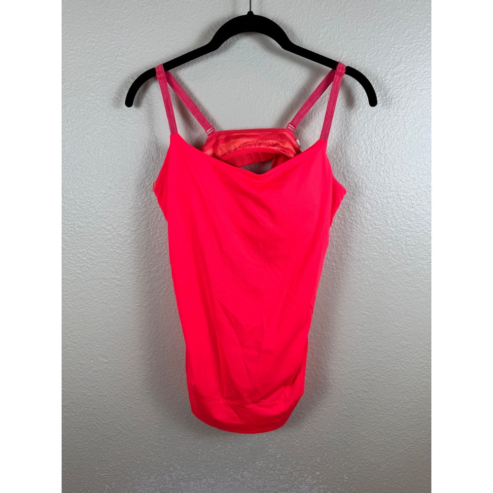 Under Armour Tank Top Women Small Pink Orange Stretch Athletic Minimalist Indie